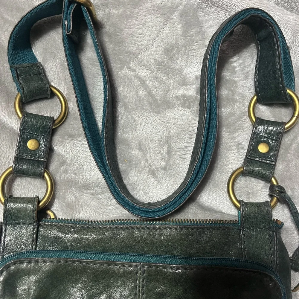 Fossil Dark Green Leather Crossbody Bag - Picture 4 of 4